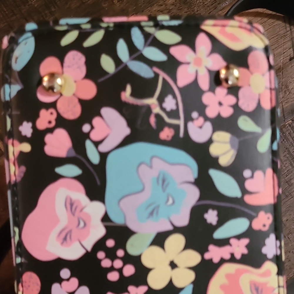 Loungefly Disney Floral Black Satchel - Picture 7 of 10